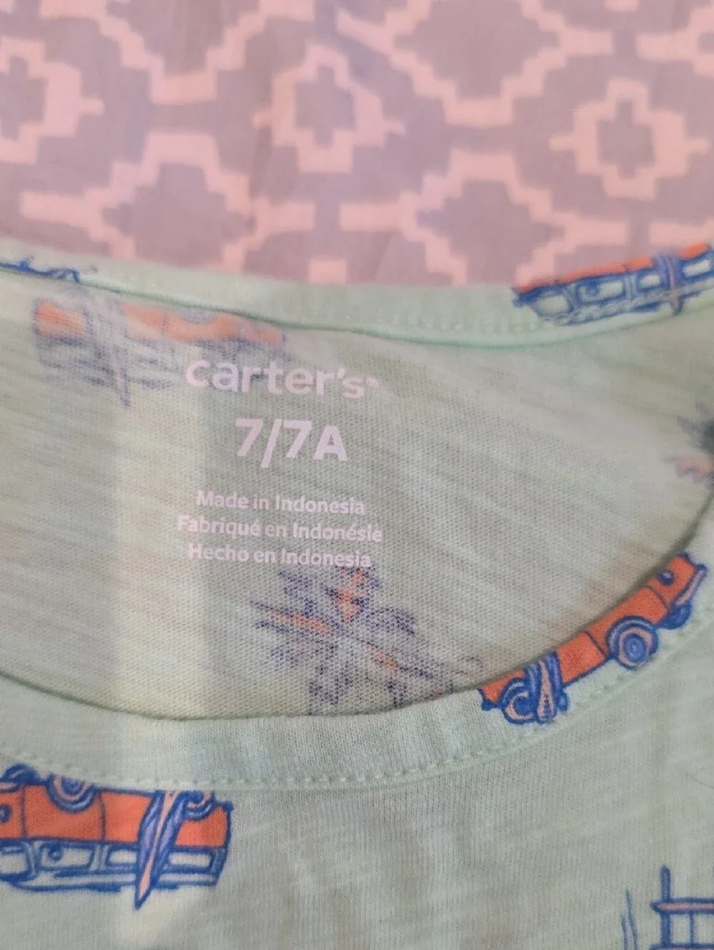Carter's Mint Green Palm Tree & Van Print Tank Top